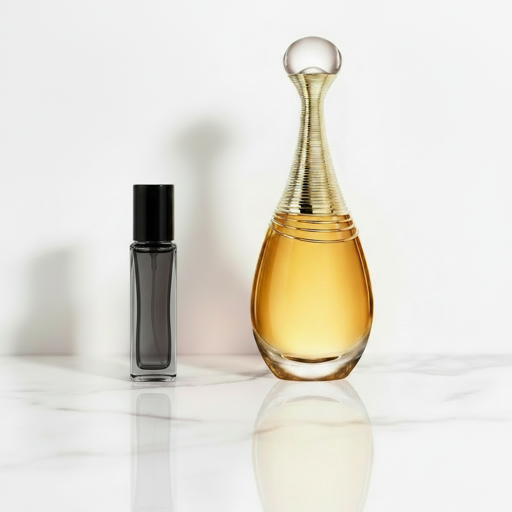 Dior J'adore EDP with transparent dark bottle