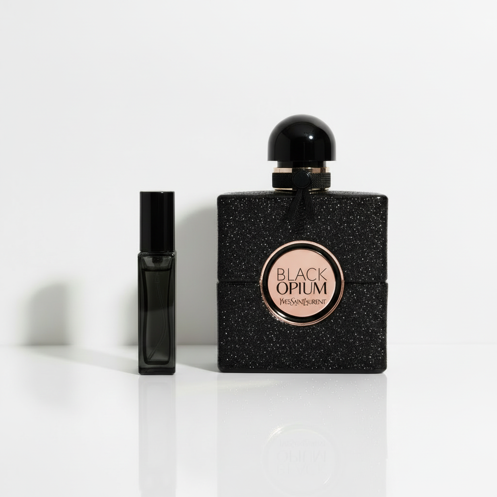 YSL Black Opium with complete text details - feminine styling